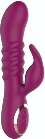 Сливовый вибратор-кролик AN Pistil - 20 см. (Цвет: красный)