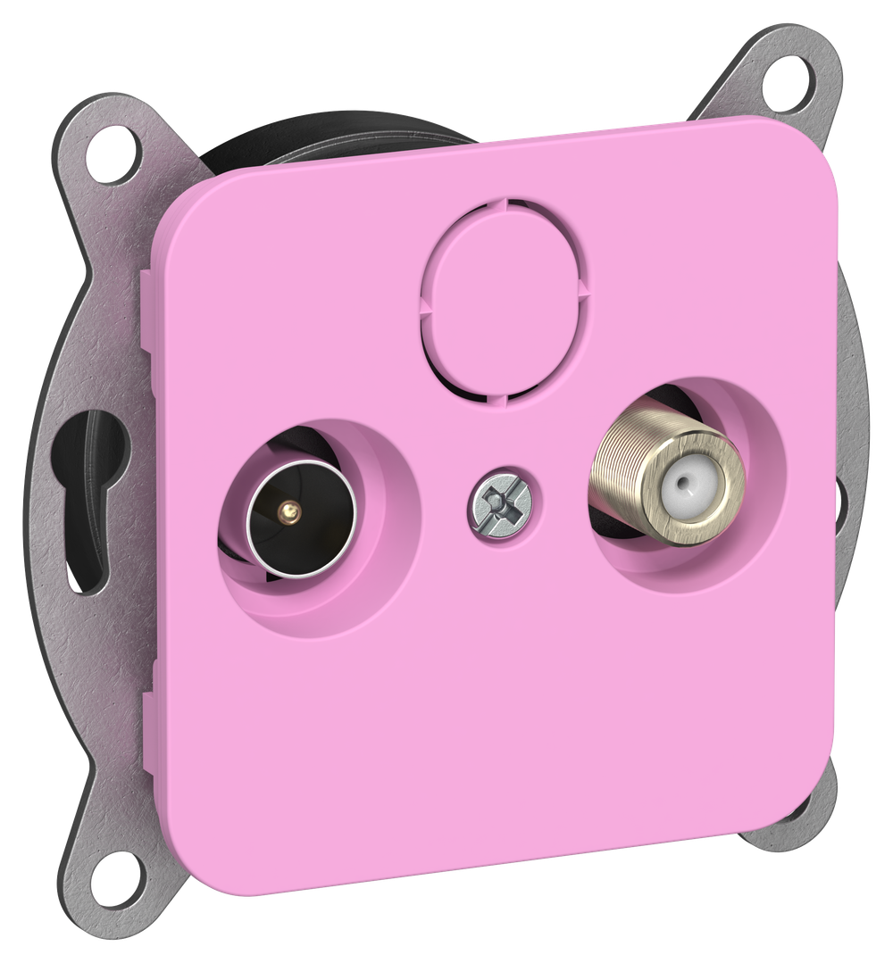 FLITE Розетка 2-местная TV+SAT экранированная оконечная РТВс-2-1-1-ФлПр пурпурный IEK