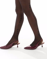 Женственные колготки со швом из сердечек (Размер: S-M-L) (Цвет: черный)