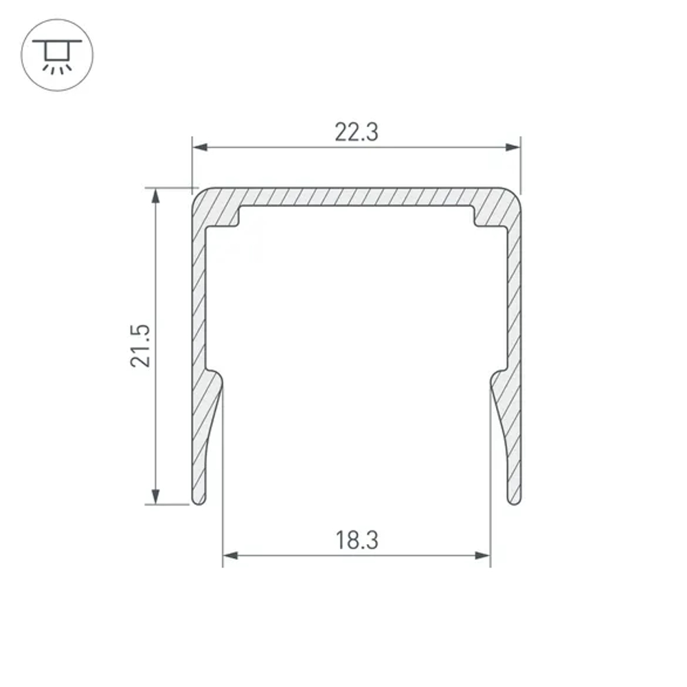 Профиль WPH-FLEX-2020-1000 ANOD (Arlight, Алюминий) 062627