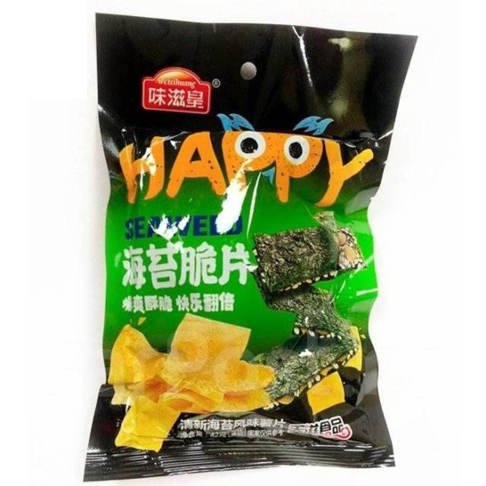 Чипсы Happy с морской капустой и миндалём, 42 г