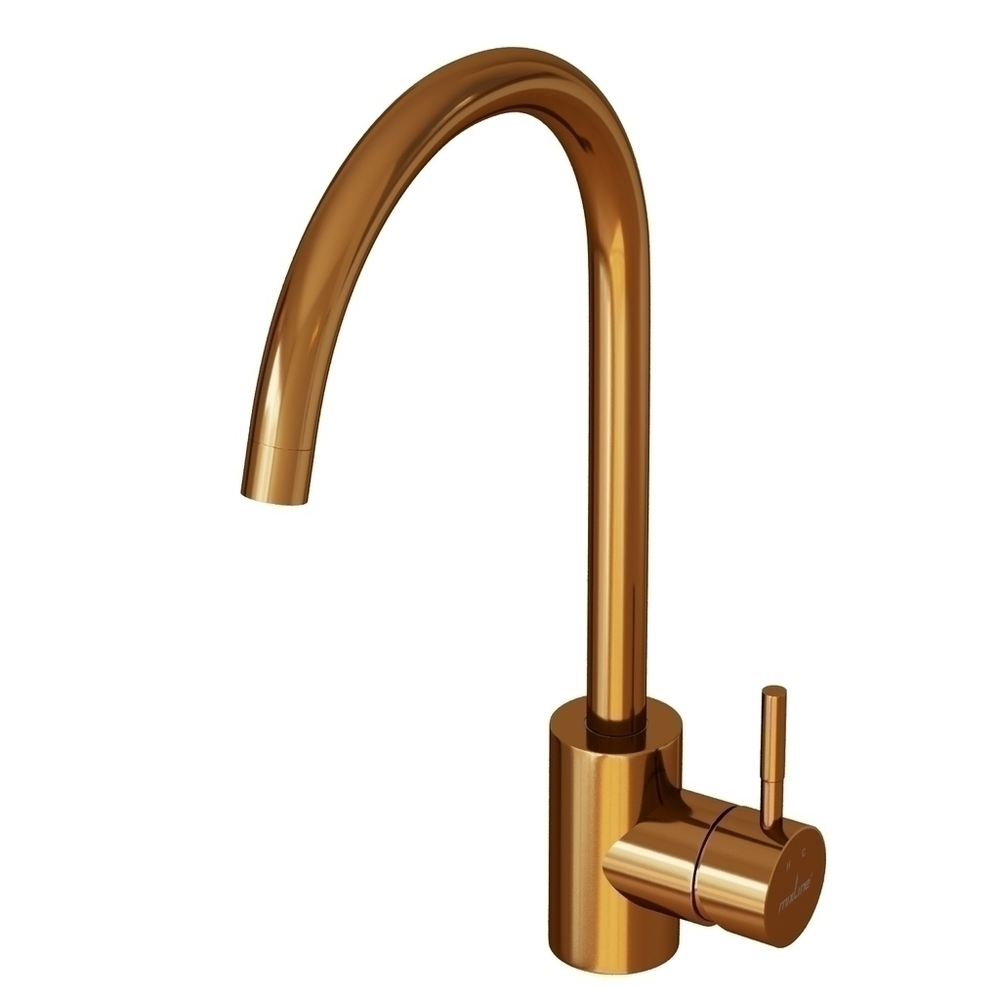 Смеситель для кухни 35k MIXLINE MLSS-0303BR трубчатый излив, БРОНЗА