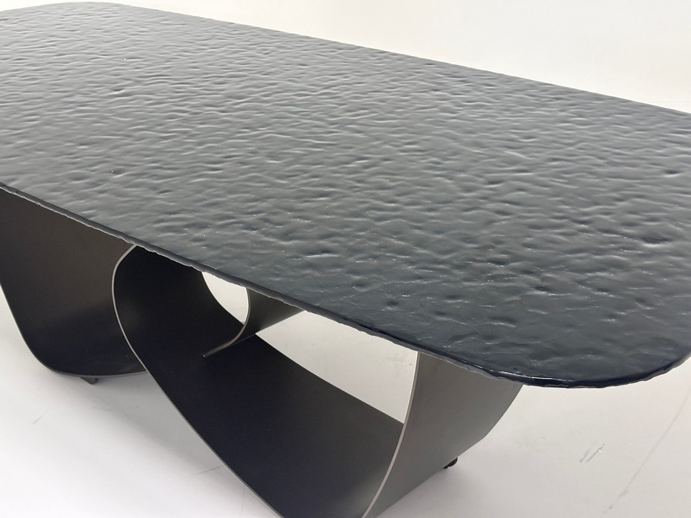 Стол М-City DISAUR Тове (Tove) 240 Черный (Grey), стекло Bubble, Шоколадное Золото