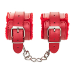 Красные наручники из искусственной кожи ToyFa Anonymo 310105