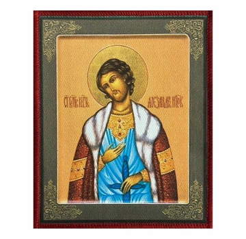 Шеврон икона "Святой Александр Невский" на липучке, 8x10 см