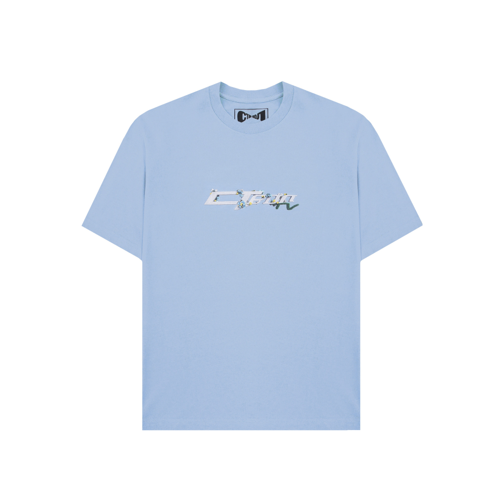 STVOL.TV ''FLOWERS" LOGO TEE — BLUE