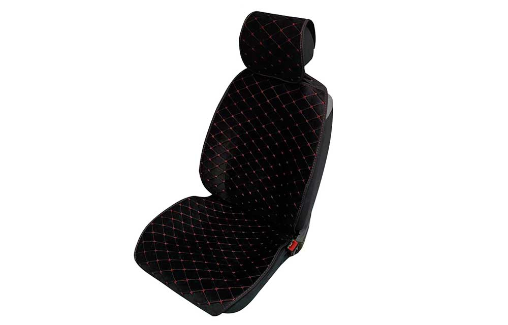 Накидки сидений ПОЛНЫЙ Coolpart MAXIMAL (к-т4шт) - XV9-BLRD - Велюр черный/ шов красный