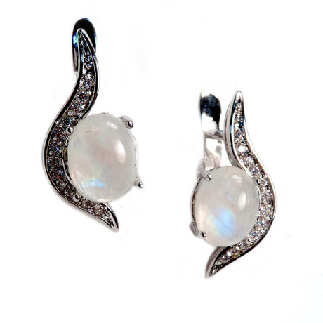 Серьги "Стерлинг" адуляр