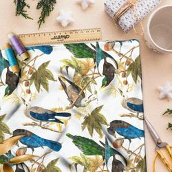 Ткань флис ласточки на ветках