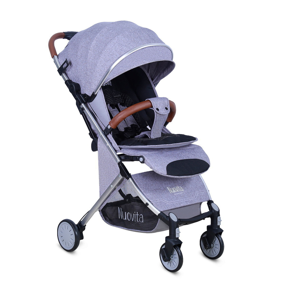 Детская прогулочная коляска Nuovita Giro Lux Grigio, Argento / Серый, Серебряный