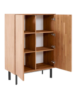 Комод деревянный 2 двери Виби 85х40х119 см из массива дуба на металлических ножках, в стиле лофт