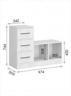 Обувница 3 Вена (молокай), МФ 1+1