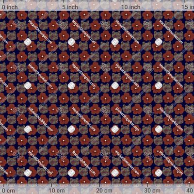 Медведи и цветы. Стильный абстрактный узор by Bychkova Evgeniia 588 DPI