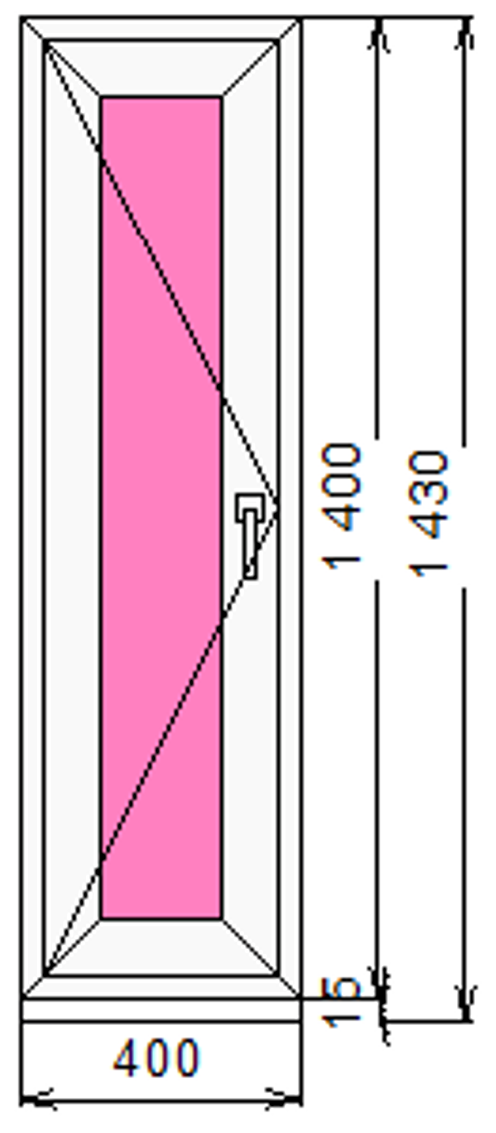 Пластиковое окно 1400 х 400 ТермА Эко