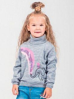 Свитер для девочки "Слоник" (р.28/92-98, серый )