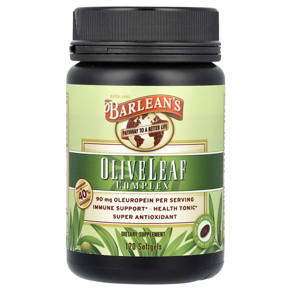 Barlean's, комплекс из листьев оливкового дерева, 120 капсул