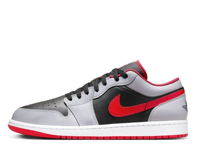 Баскетбольные кроссовки Air Jordan 1 Low Black/Cement Grey/White/Fire Red shoes