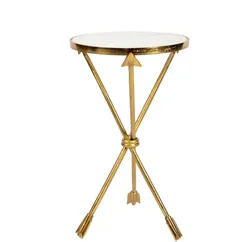 Кофейный столик золотая стрела, Ø36х65 см, мрамор