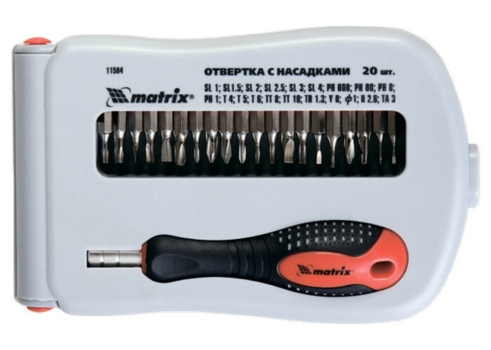 ОТВЕРТКА MATRIX Д/ТОЧНЫХ РАБОТ С НАСАДКАМИ FUSION 22ПР 11584