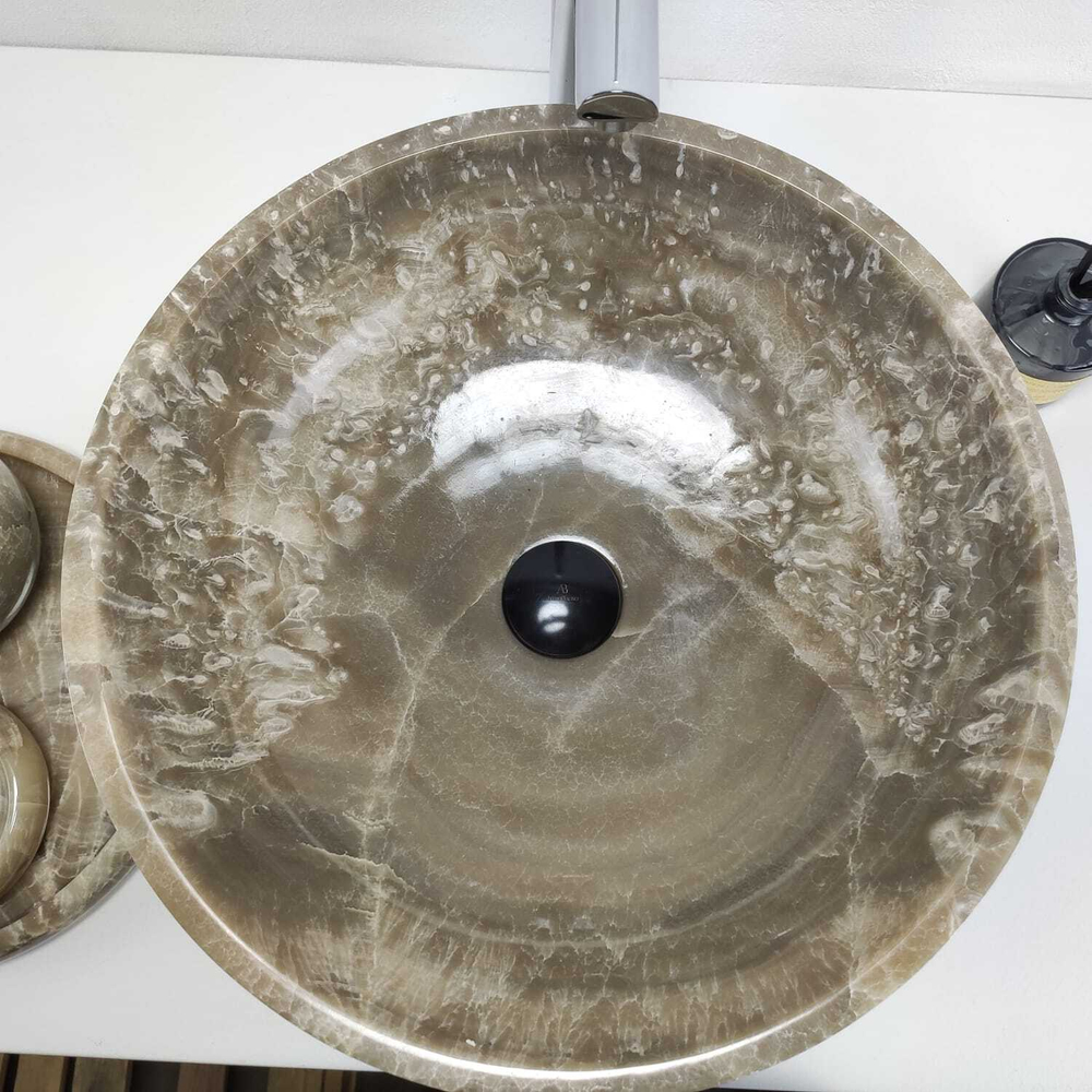 Раковина из оникса Bowl Grey Medium TinLip BO-60987 45*45*15