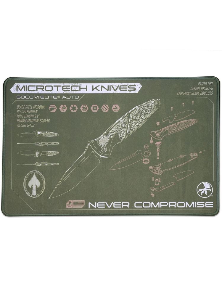 Коврик настольный Microtech SOCOM ELITE AUTO OD GREEN MAT-SEA