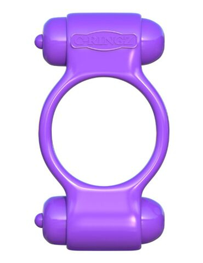 Фиолетовое эрекционное кольцо с 2 виброэлементами Magic Touch Couples Ring (Цвет: фиолетовый)