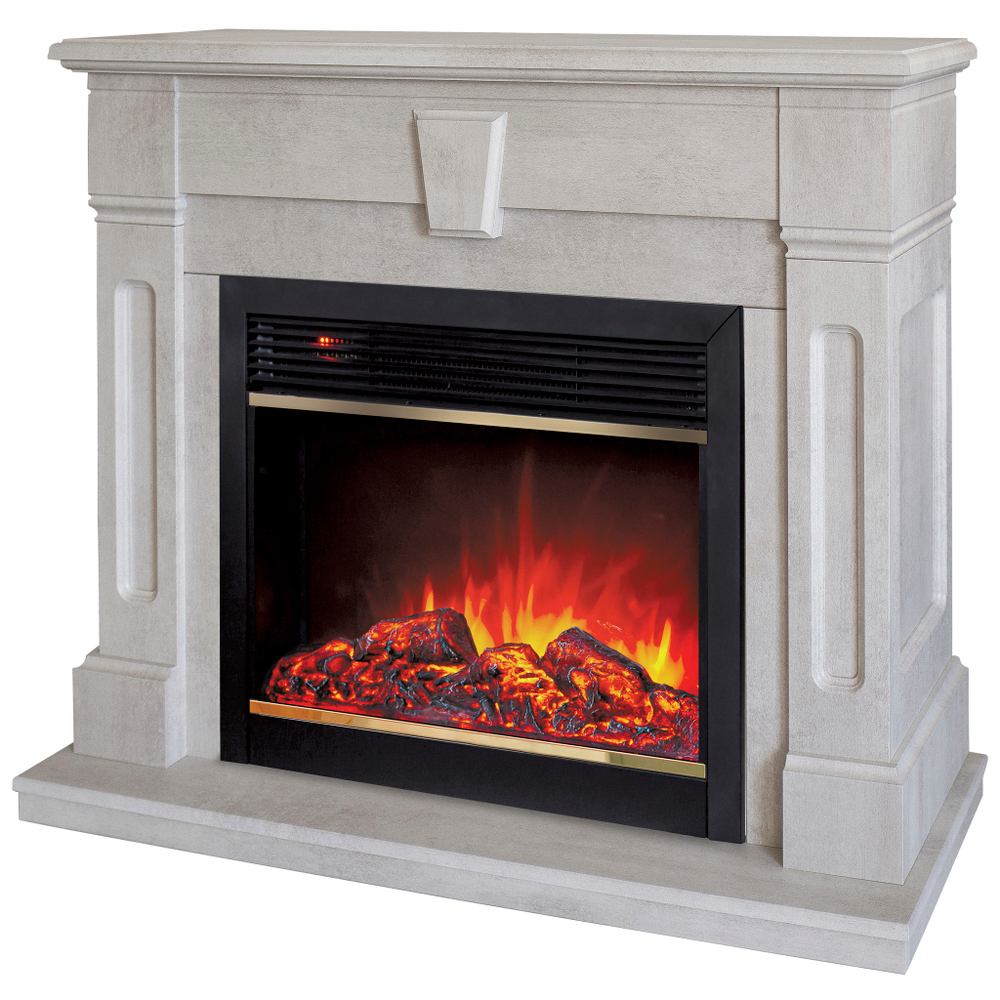 Каминокомплект Real Flame Kellie 25,5/26 WT с очагом Moonblaze Deluxe Brass