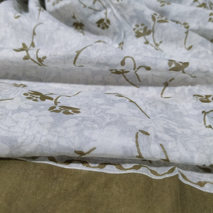 Платок материал Хлопок 100% "Цветы" цвет серый с коричневым 90x90 см.