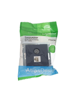 Розетка компьютерная + телевизионная 2-м AtlasDesign RJ45 кат.5E + TV механизм грифель SE ATN000789