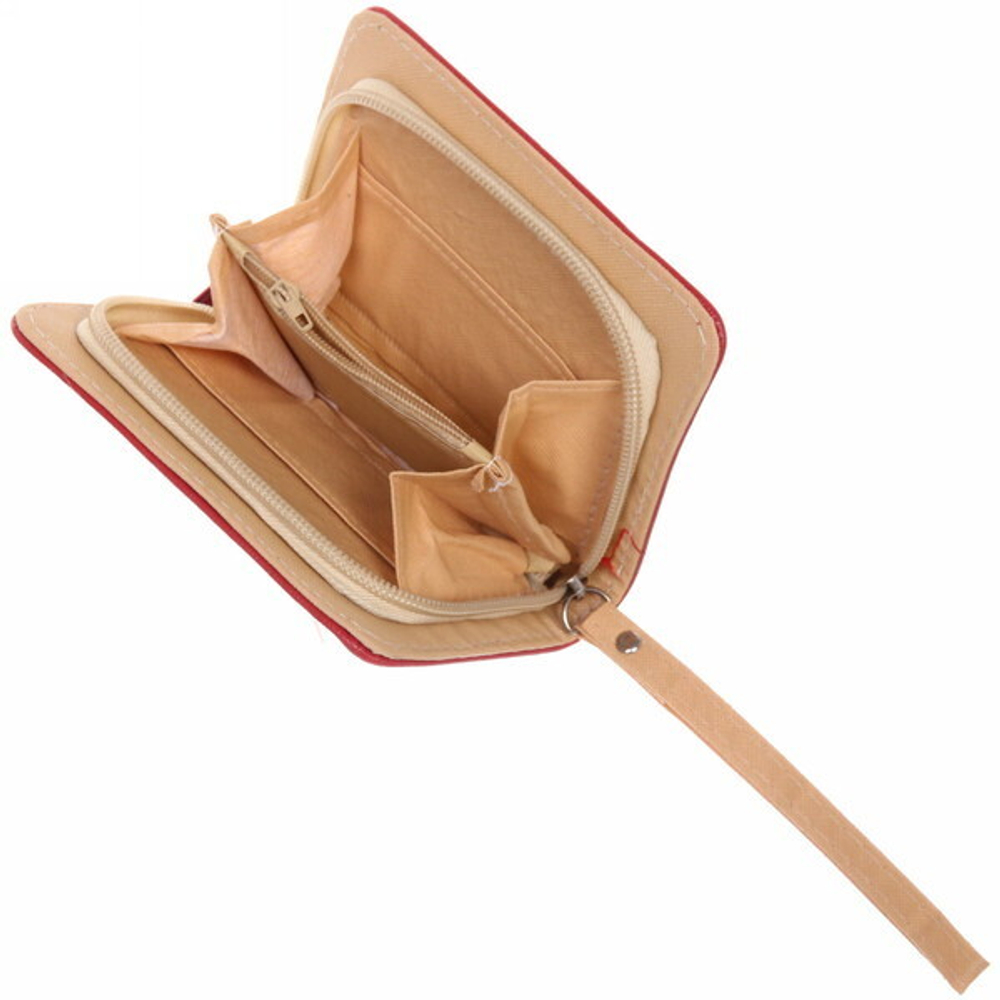 Кошелек женский «Egoistka», 3 кармана, цвет черный, коричневый, красный и пудровый, 13*9*3см