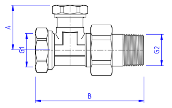 Клапан регулирующий Valtec 3/4" прямой арт. VT.020.N.05 для радиаторов