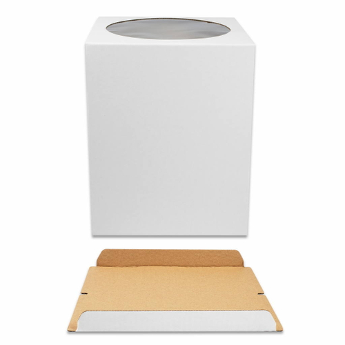 Коробка для торта с окошком 240*240*260 мм белая, 50 шт