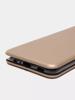 Чехол книжка Samsung A12/M12 с силиконовой вставкой Gold SparkleBook Re:Case