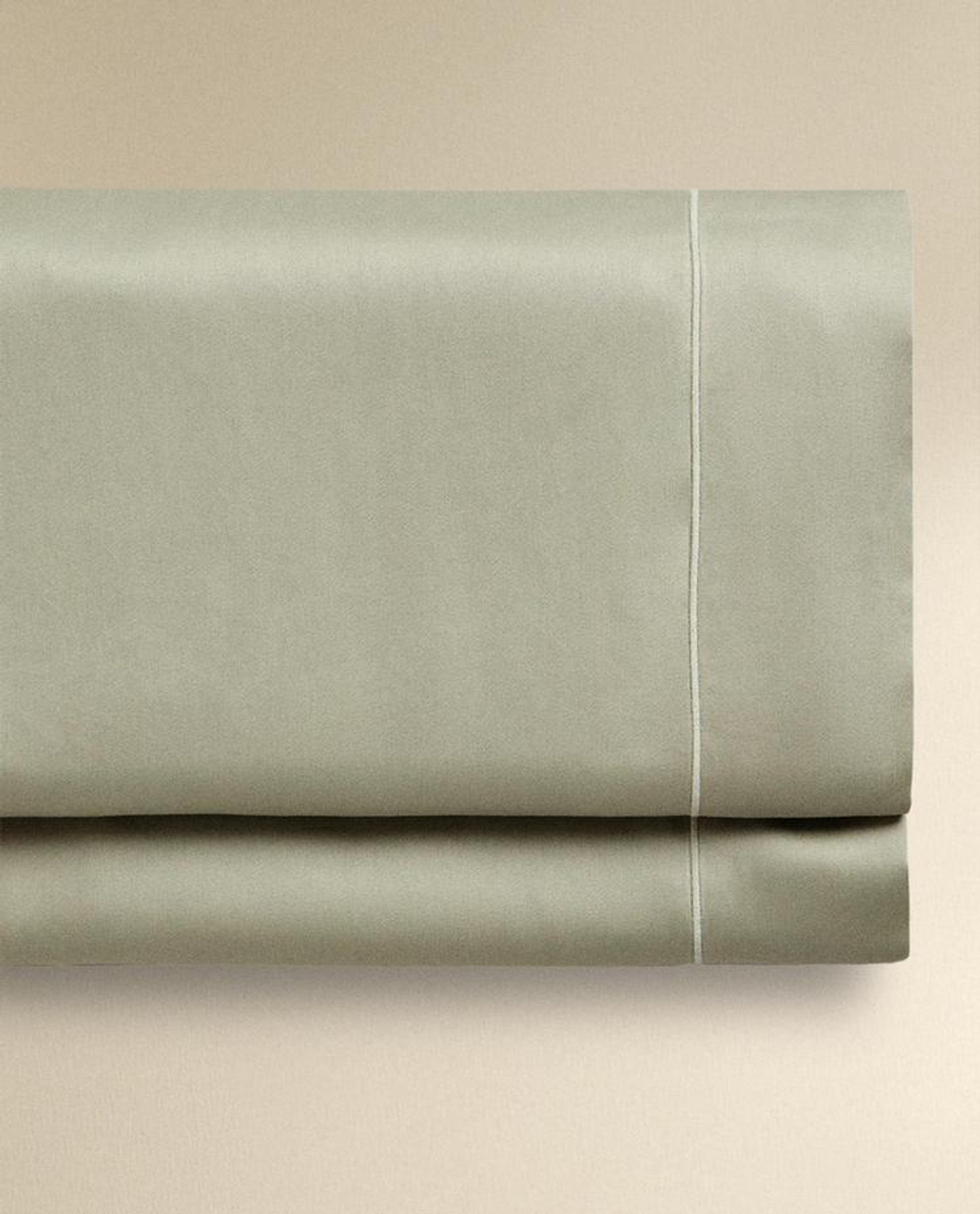 ZARA HOME (300 НИТЕЙ) ПРОСТЫНЯ ИЗ ХЛОПКА, СВЕТЛО-ЗЕЛЕНЫЙ