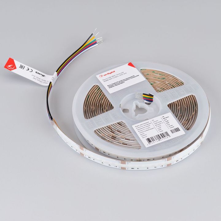 Светодиодная лента Arlight 16W/m 840Led/m CSP разноцветный/холодный белый 5M CSP-X840-12mm 24V RGBW-MIX 048945