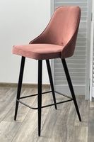 Полубарный стул NEPAL-PB РОЗОВЫЙ #15, велюр/ черный каркас (H=68cm)