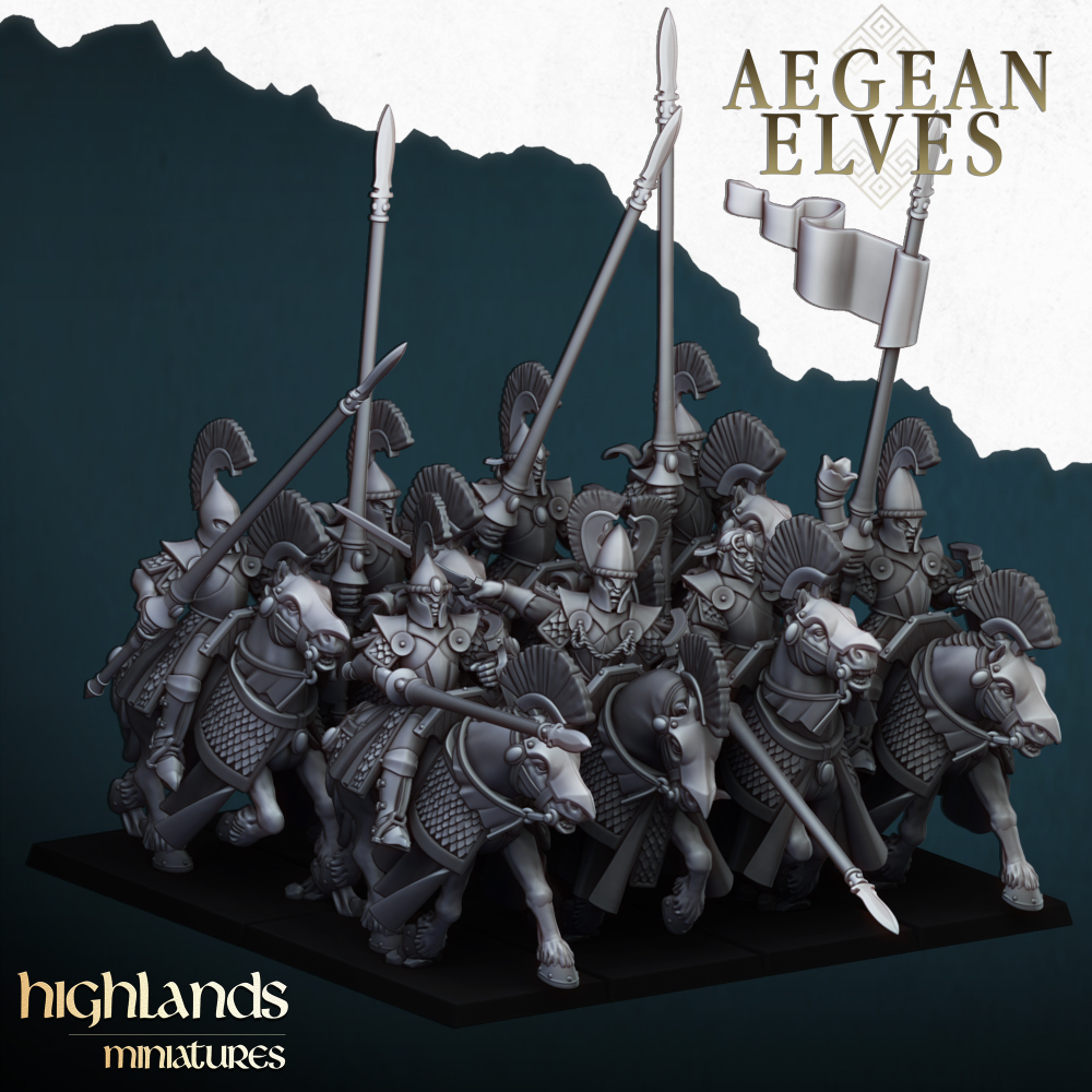 Миниатюры Warhammer Aegean Elves Mounted Lances