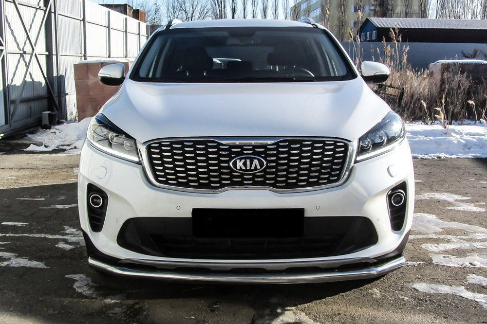Защита переднего бампера (нержавейка) Kia Sorento Prime (2017-2020) d57