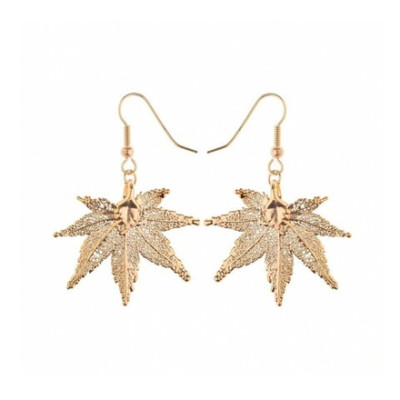 Серьги Ester Bijoux Японский Клён в виде листьев LF55C-RG BR