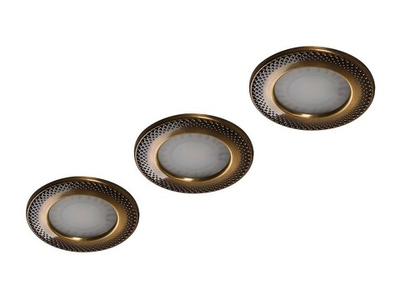 Forma e Funzione Комплект из трансформатора и 3-х врезных светодиодных светильника SUN ART, 24V, теплый, латунь