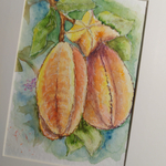 Картина акварельная авторская в паспарту 21х30 см на стену для интерьера "Карамбола"