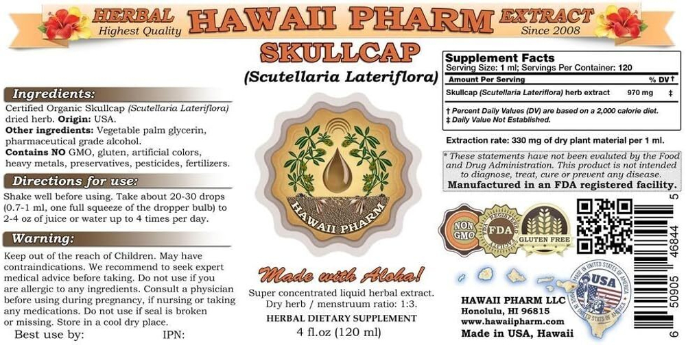 Hawaii Pharm - Skullcap 120 ml