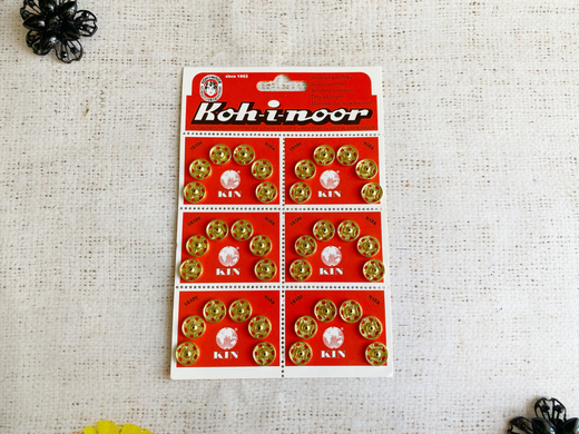 Кнопки KOH-I-NOOR №4 пр-во Чехия, d 1,15 см, золото