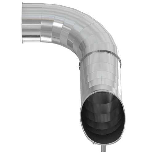 Горка из нержавеющей стали, угловая, закрытая, высота 2 000 мм