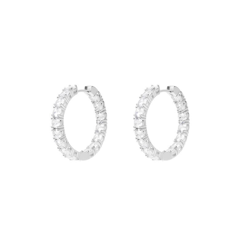 Серьги-кольца Серебряный Кристалл – Прозрачные