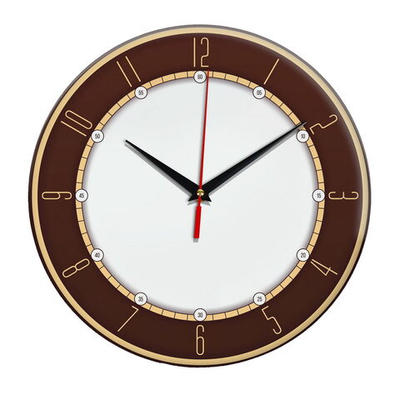 Настенные часы "Коричневый ободок" Декор для дома, подарок