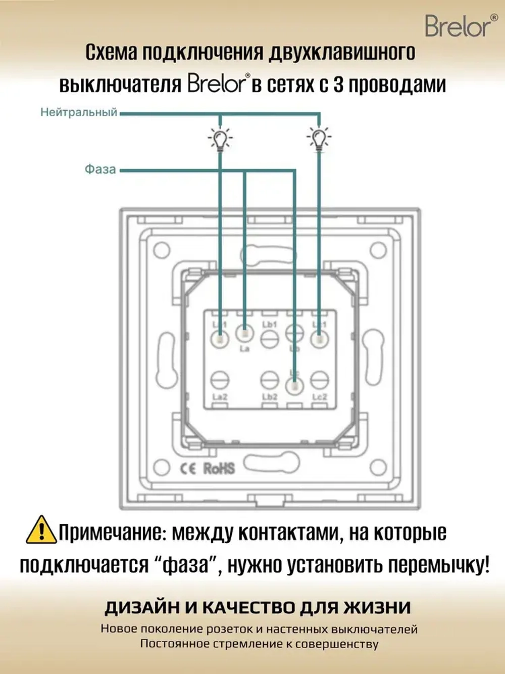 Выключатель двухклавишный Brelor белый с рамкой из закаленного стекла 4 мм инструкция на русском языке