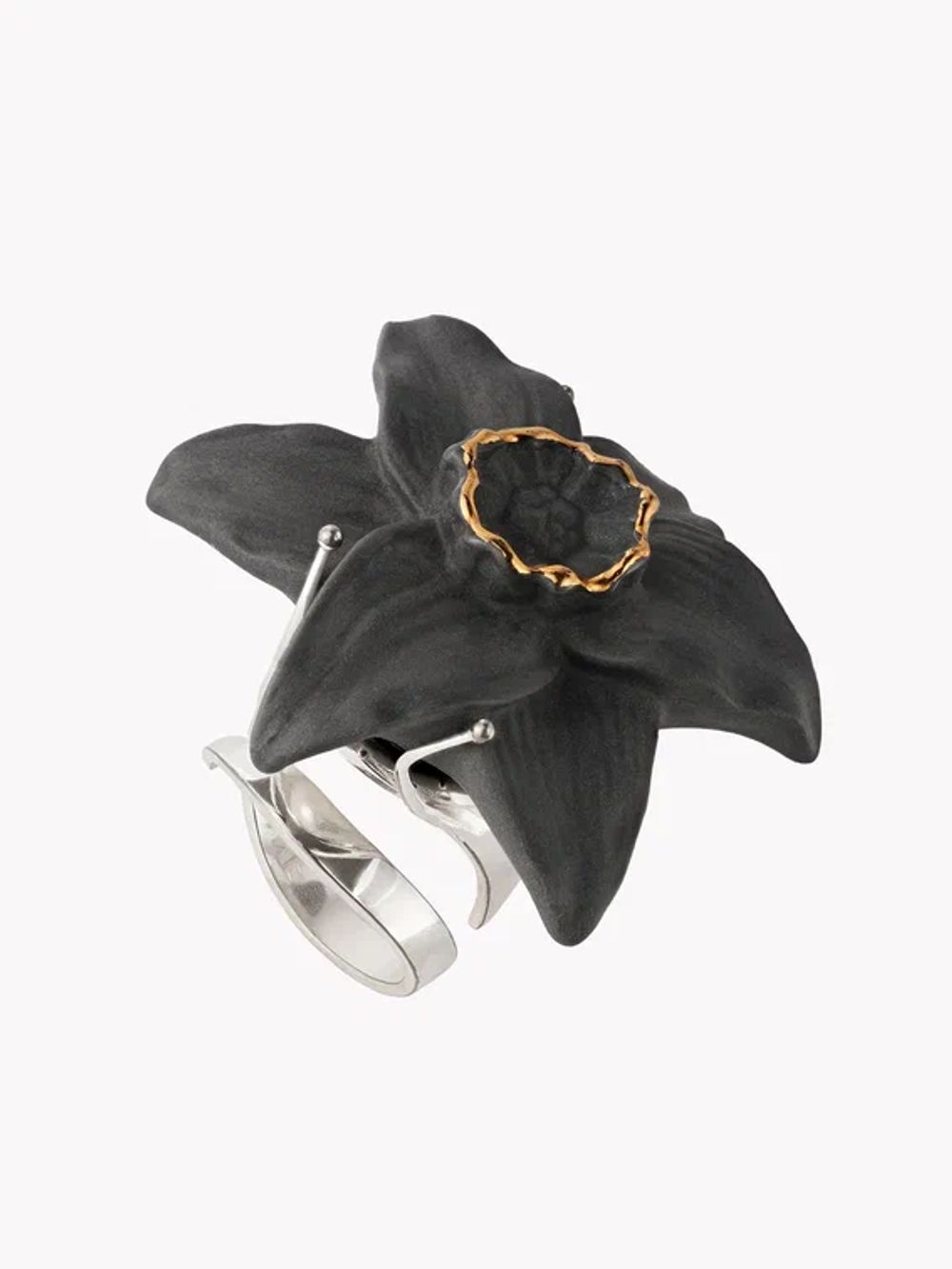 Кольцо Нарцисс XL, серый фарфор