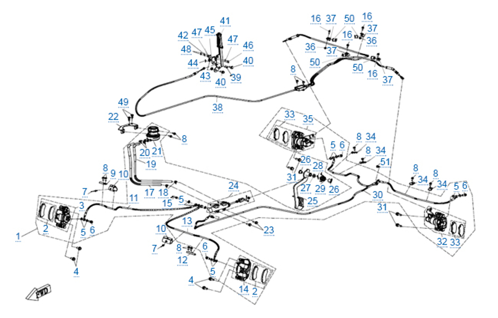 Колодки тормозные задние на один суппорт CFMOTO UFORCE 1000, 5HY0-0811A0