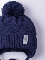 Шапка вязаная демисезонная на завязках для детей